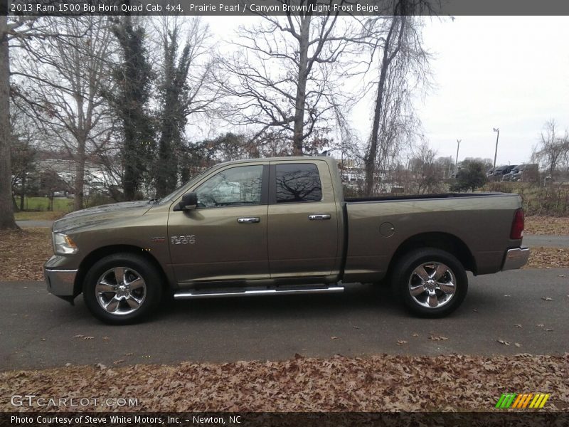 Prairie Pearl / Canyon Brown/Light Frost Beige 2013 Ram 1500 Big Horn Quad Cab 4x4