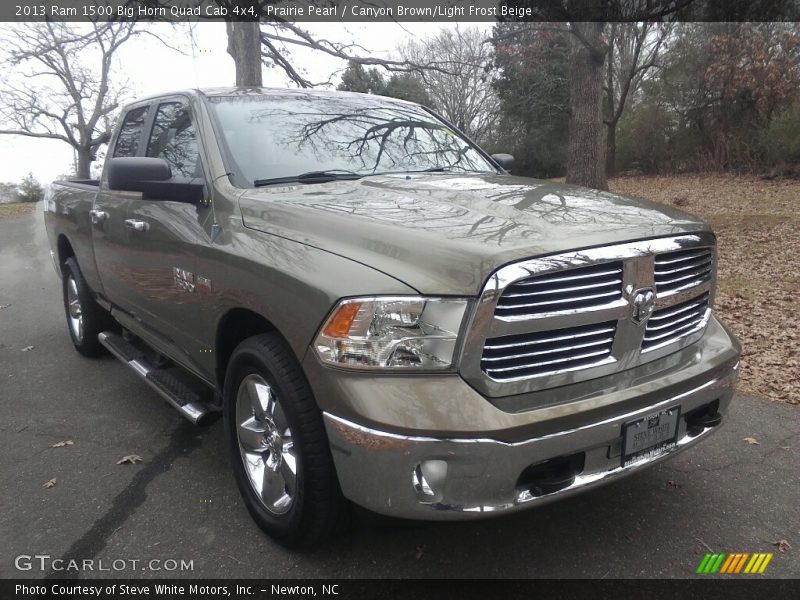 Prairie Pearl / Canyon Brown/Light Frost Beige 2013 Ram 1500 Big Horn Quad Cab 4x4