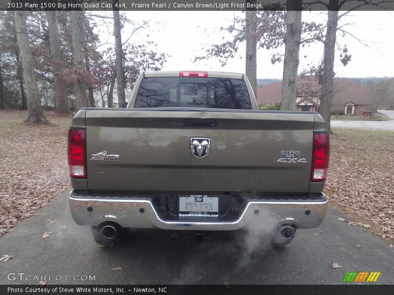 Prairie Pearl / Canyon Brown/Light Frost Beige 2013 Ram 1500 Big Horn Quad Cab 4x4