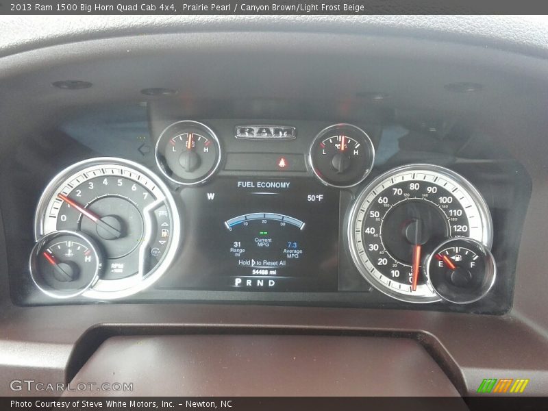 Prairie Pearl / Canyon Brown/Light Frost Beige 2013 Ram 1500 Big Horn Quad Cab 4x4