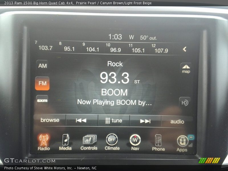 Prairie Pearl / Canyon Brown/Light Frost Beige 2013 Ram 1500 Big Horn Quad Cab 4x4