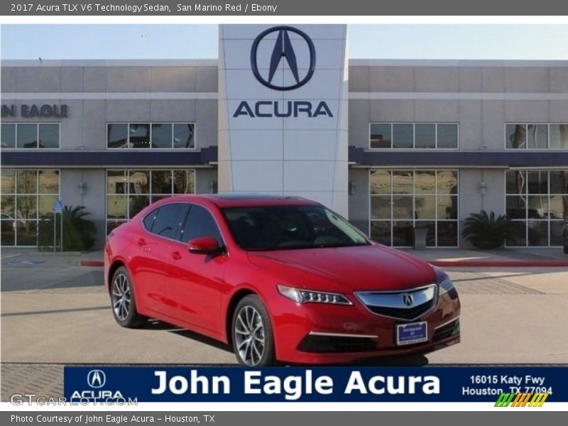 San Marino Red / Ebony 2017 Acura TLX V6 Technology Sedan