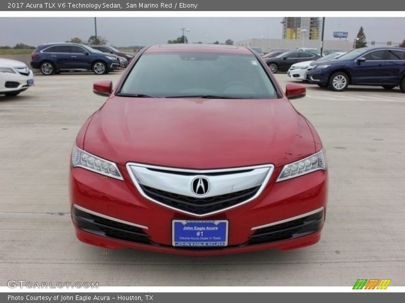 San Marino Red / Ebony 2017 Acura TLX V6 Technology Sedan