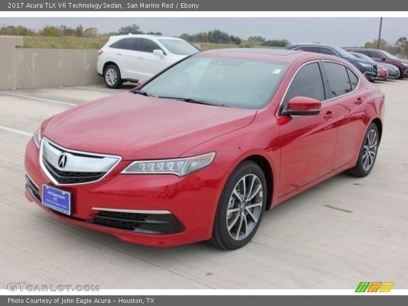 San Marino Red / Ebony 2017 Acura TLX V6 Technology Sedan