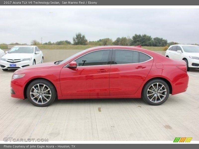 San Marino Red / Ebony 2017 Acura TLX V6 Technology Sedan