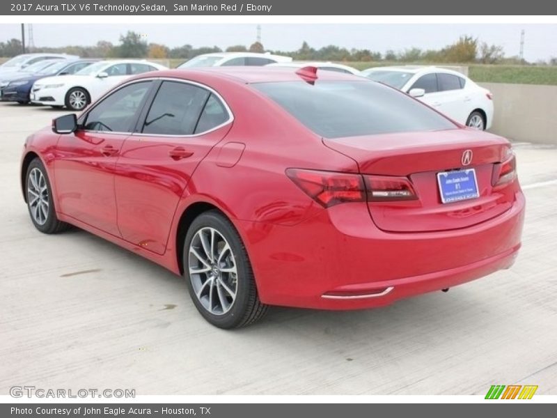 San Marino Red / Ebony 2017 Acura TLX V6 Technology Sedan