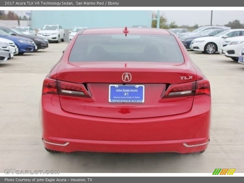 San Marino Red / Ebony 2017 Acura TLX V6 Technology Sedan