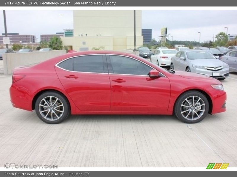 San Marino Red / Ebony 2017 Acura TLX V6 Technology Sedan