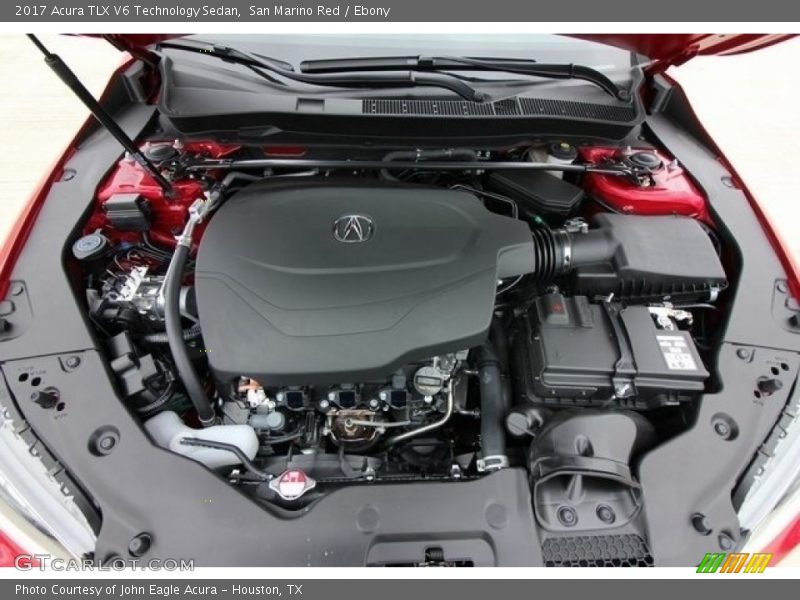 San Marino Red / Ebony 2017 Acura TLX V6 Technology Sedan