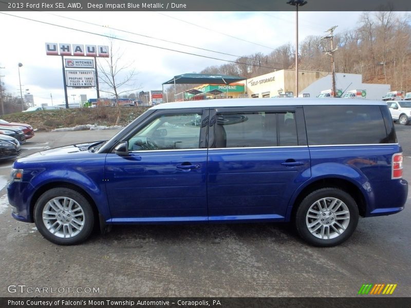 Deep Impact Blue Metallic / Dune 2013 Ford Flex SEL AWD
