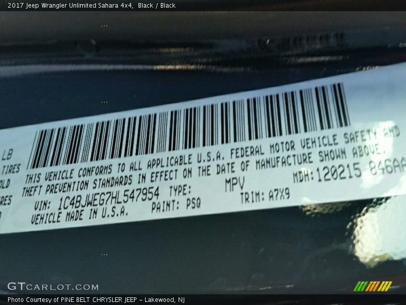 Black / Black 2017 Jeep Wrangler Unlimited Sahara 4x4