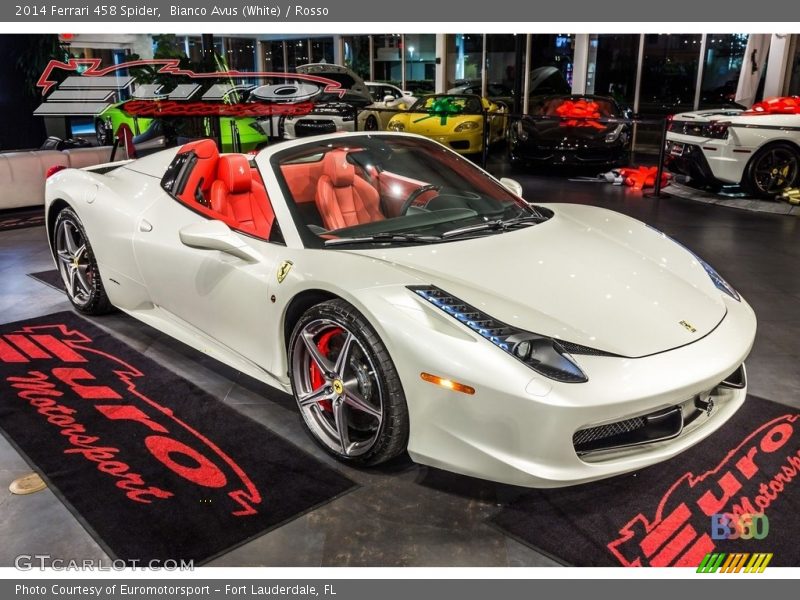 Bianco Avus (White) / Rosso 2014 Ferrari 458 Spider