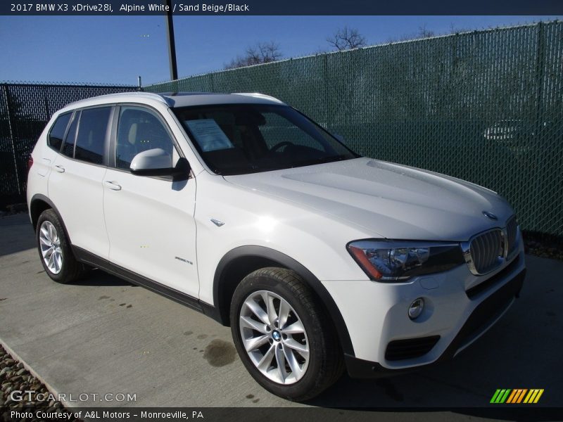 Alpine White / Sand Beige/Black 2017 BMW X3 xDrive28i