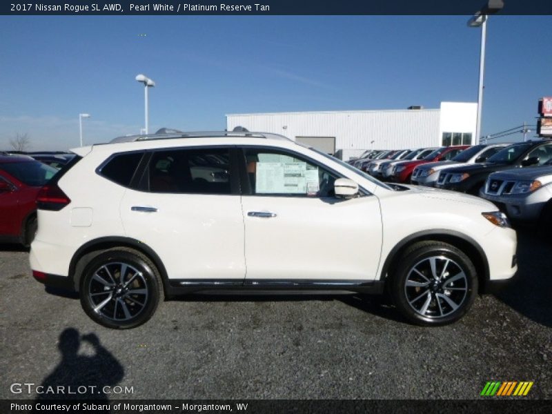 Pearl White / Platinum Reserve Tan 2017 Nissan Rogue SL AWD