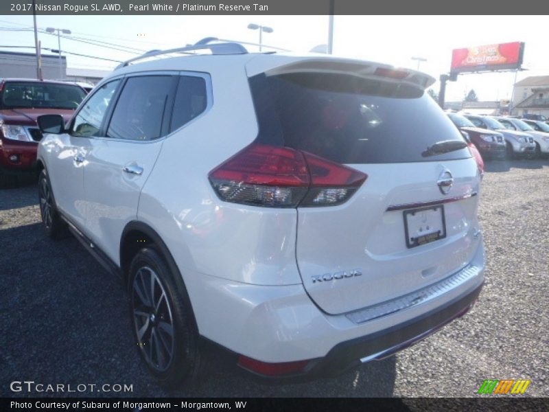 Pearl White / Platinum Reserve Tan 2017 Nissan Rogue SL AWD