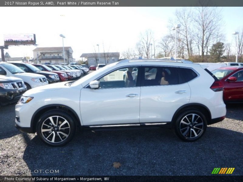 Pearl White / Platinum Reserve Tan 2017 Nissan Rogue SL AWD