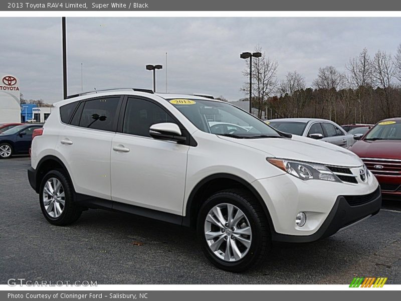 Super White / Black 2013 Toyota RAV4 Limited