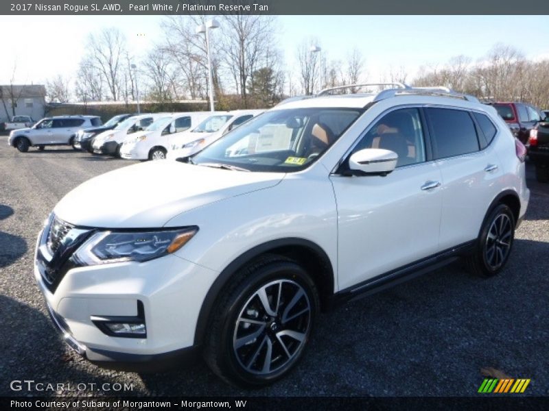 Pearl White / Platinum Reserve Tan 2017 Nissan Rogue SL AWD