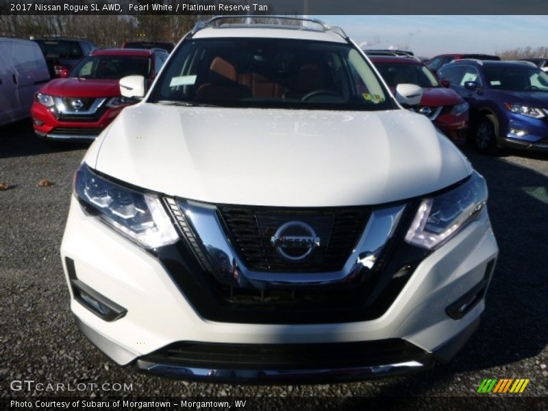 Pearl White / Platinum Reserve Tan 2017 Nissan Rogue SL AWD
