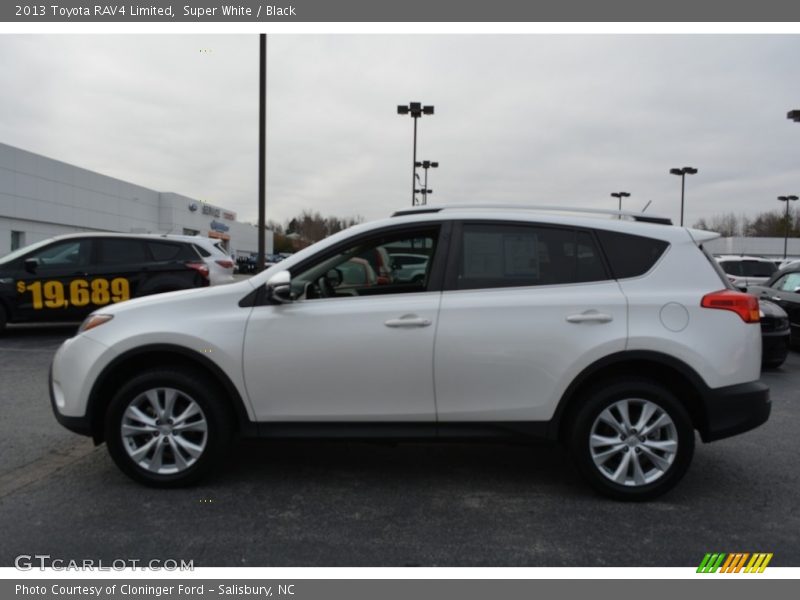 Super White / Black 2013 Toyota RAV4 Limited