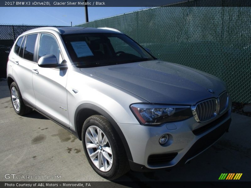 Glacier Silver Metallic / Black 2017 BMW X3 xDrive28i