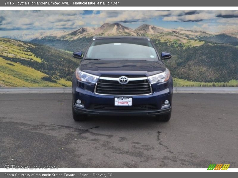 Nautical Blue Metallic / Ash 2016 Toyota Highlander Limited AWD