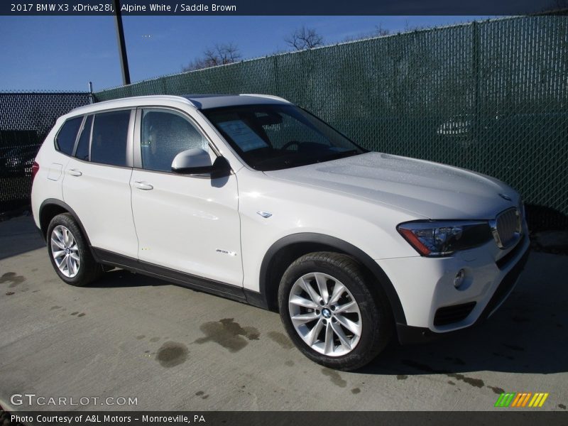 Alpine White / Saddle Brown 2017 BMW X3 xDrive28i