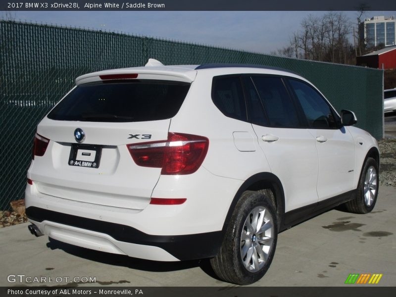 Alpine White / Saddle Brown 2017 BMW X3 xDrive28i