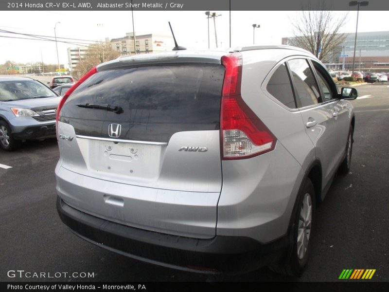 Alabaster Silver Metallic / Gray 2014 Honda CR-V EX-L AWD