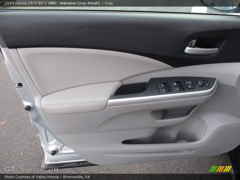 Alabaster Silver Metallic / Gray 2014 Honda CR-V EX-L AWD