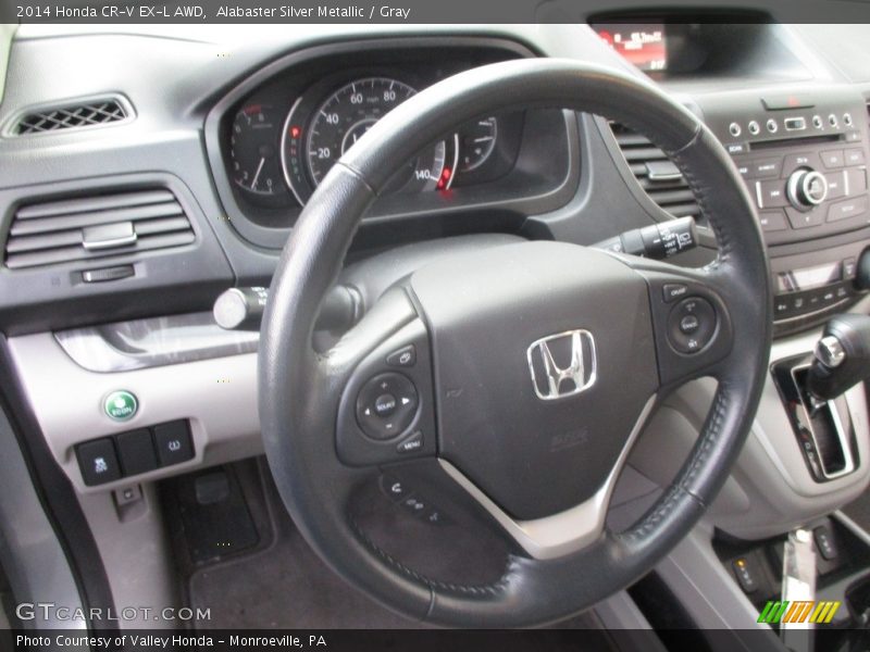 Alabaster Silver Metallic / Gray 2014 Honda CR-V EX-L AWD