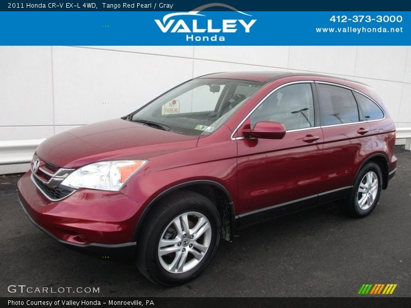 Tango Red Pearl / Gray 2011 Honda CR-V EX-L 4WD