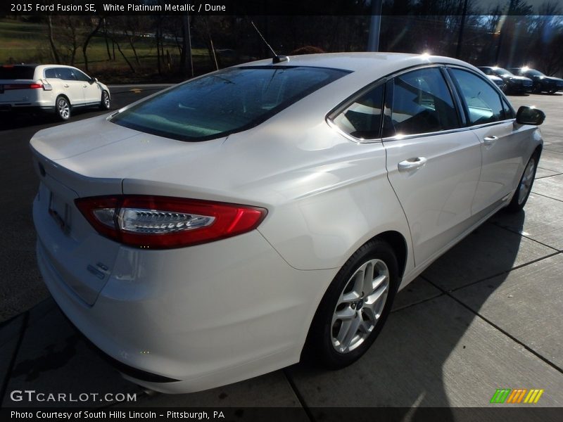 White Platinum Metallic / Dune 2015 Ford Fusion SE