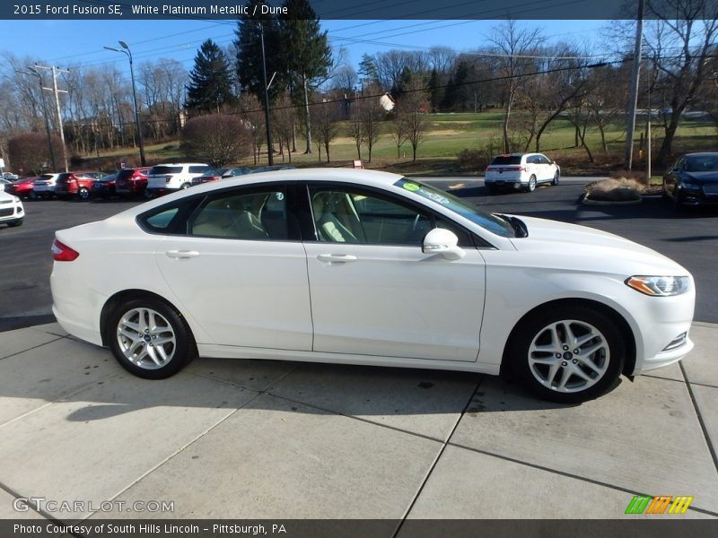 White Platinum Metallic / Dune 2015 Ford Fusion SE