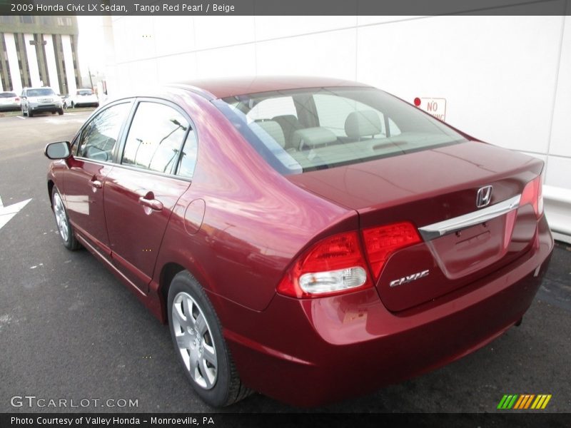Tango Red Pearl / Beige 2009 Honda Civic LX Sedan