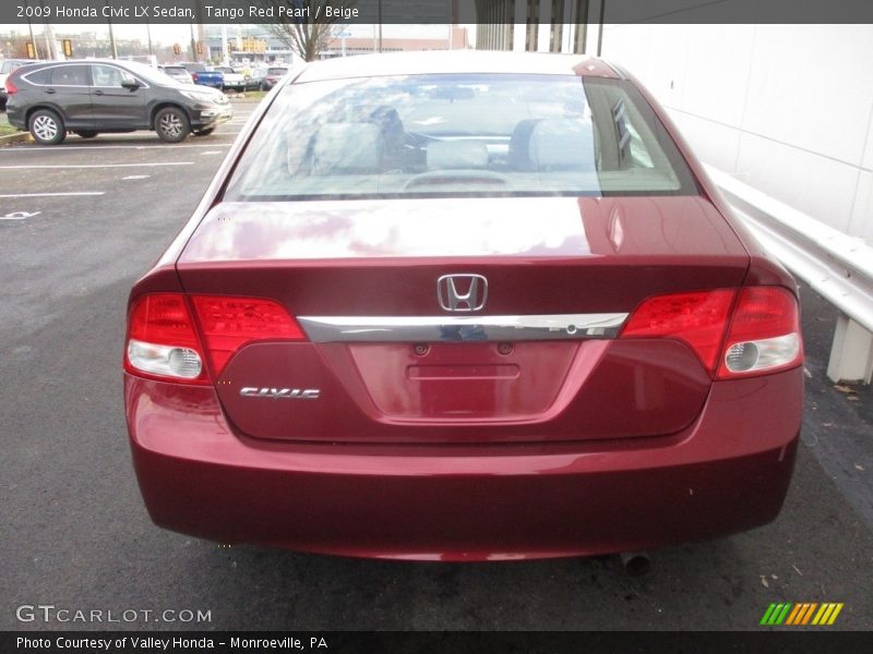 Tango Red Pearl / Beige 2009 Honda Civic LX Sedan