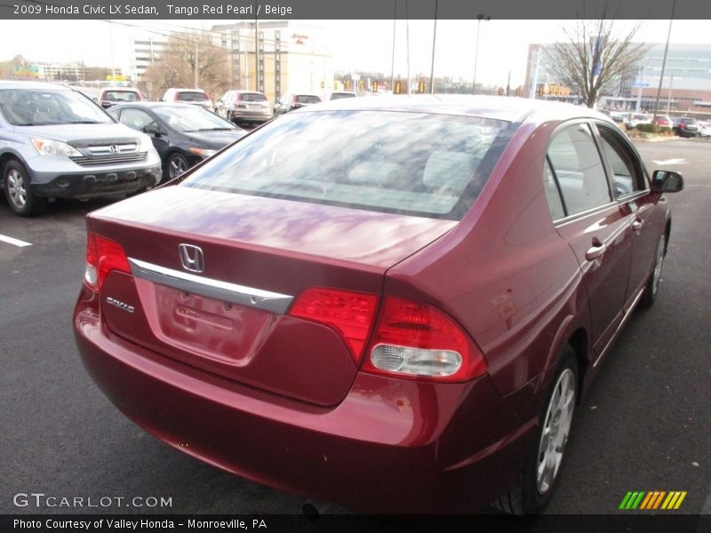 Tango Red Pearl / Beige 2009 Honda Civic LX Sedan