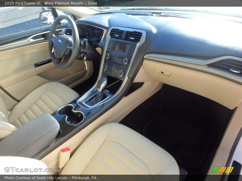 White Platinum Metallic / Dune 2015 Ford Fusion SE