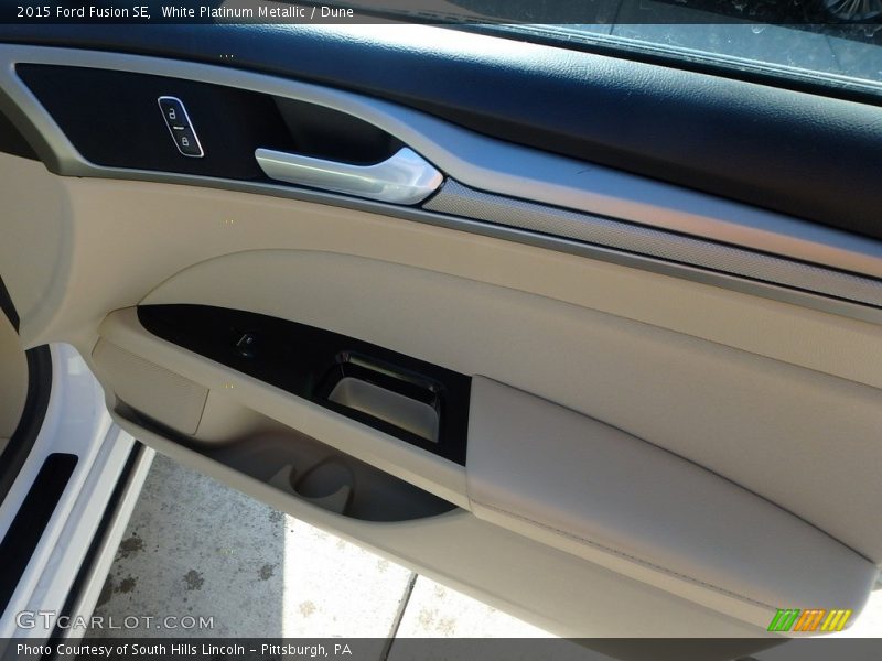 White Platinum Metallic / Dune 2015 Ford Fusion SE