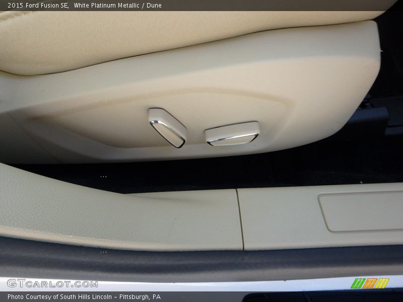 White Platinum Metallic / Dune 2015 Ford Fusion SE