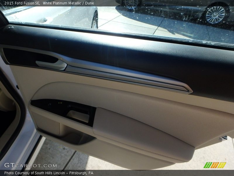 White Platinum Metallic / Dune 2015 Ford Fusion SE