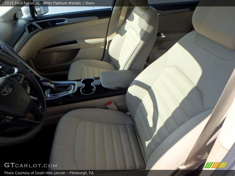 White Platinum Metallic / Dune 2015 Ford Fusion SE