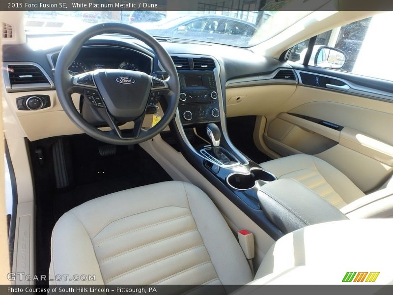 White Platinum Metallic / Dune 2015 Ford Fusion SE