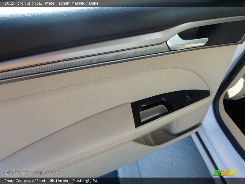 White Platinum Metallic / Dune 2015 Ford Fusion SE