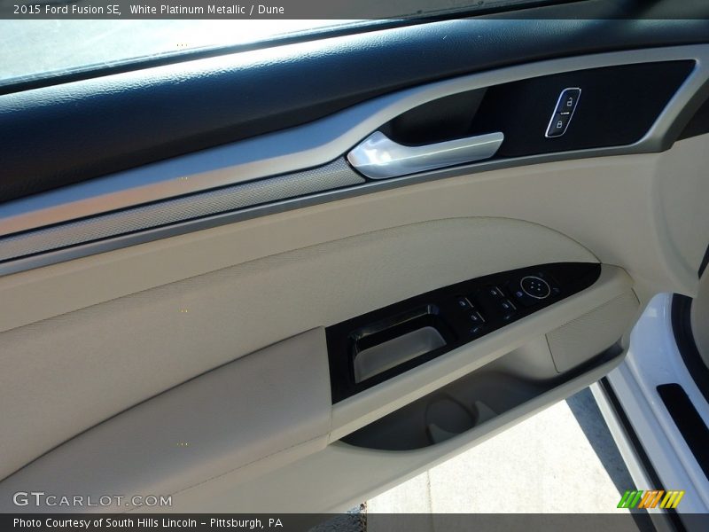White Platinum Metallic / Dune 2015 Ford Fusion SE