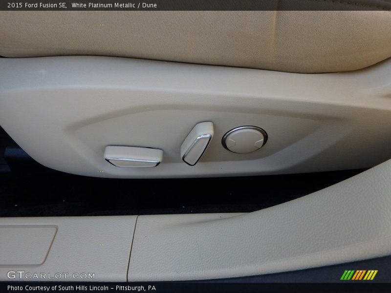 White Platinum Metallic / Dune 2015 Ford Fusion SE