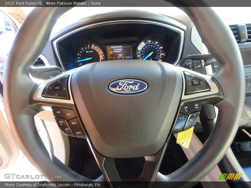 White Platinum Metallic / Dune 2015 Ford Fusion SE