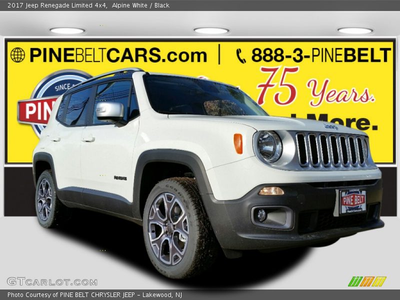 Alpine White / Black 2017 Jeep Renegade Limited 4x4
