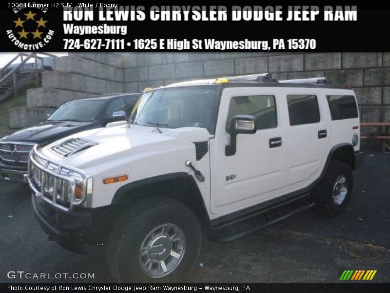 White / Ebony 2006 Hummer H2 SUV
