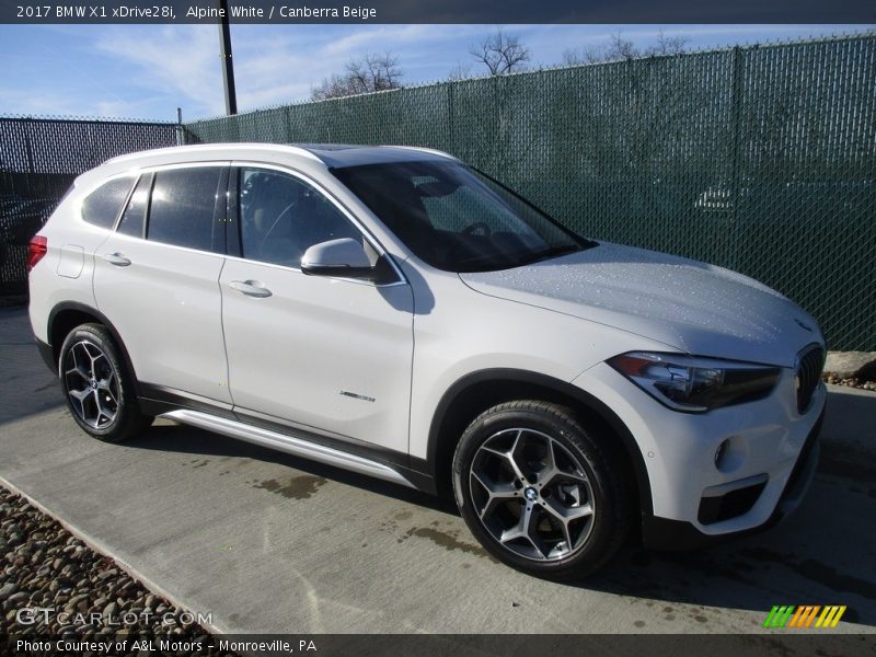 Alpine White / Canberra Beige 2017 BMW X1 xDrive28i